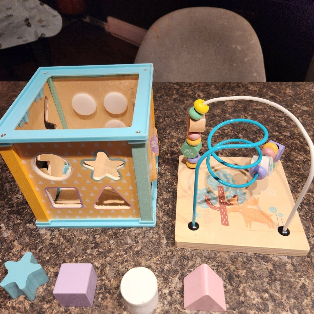 Colorful Shape Sorter and Bead Maze Toy